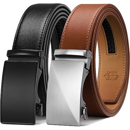 Upgrade Your Wardrobe with This 2-Pack of Zitahli Men’s Leather Ratchet Belts on Sale