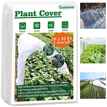 Garutom Freeze Protection Frost Cloth for Plant: 10'x 50' $13.99 and 10'x 33' $10.47 + Free Shipping w/ Prime or on $35+