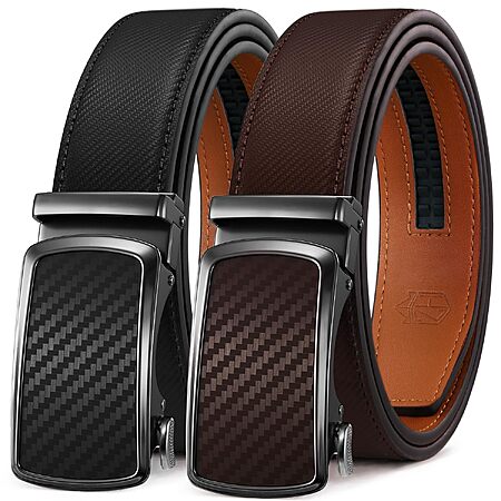 2-Pack Zitahli Men's Leather Ratchet Belts (Black/Brown) from $12.49 ($6.24 each) + Free Shipping w/ Prime or on $35+