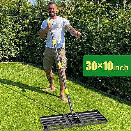 30"x10" Heavy Duty Stainless Steel Lawn Leveling Rake w/ Adjustable Handle $24.89 + F/S w/ Prime or on Orders $35+