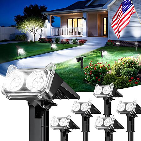 Brighten Up Your Outdoors with LETMY 6-Pack Solar Spotlights on Amazon