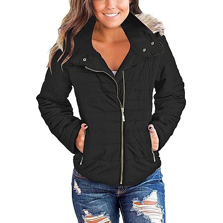 Vetinee Women's Hooded Faux Fur Lapel Quilted Parka Puffer Coat (Various) $18.49 + Free Shipping w/ Prime or on $35+